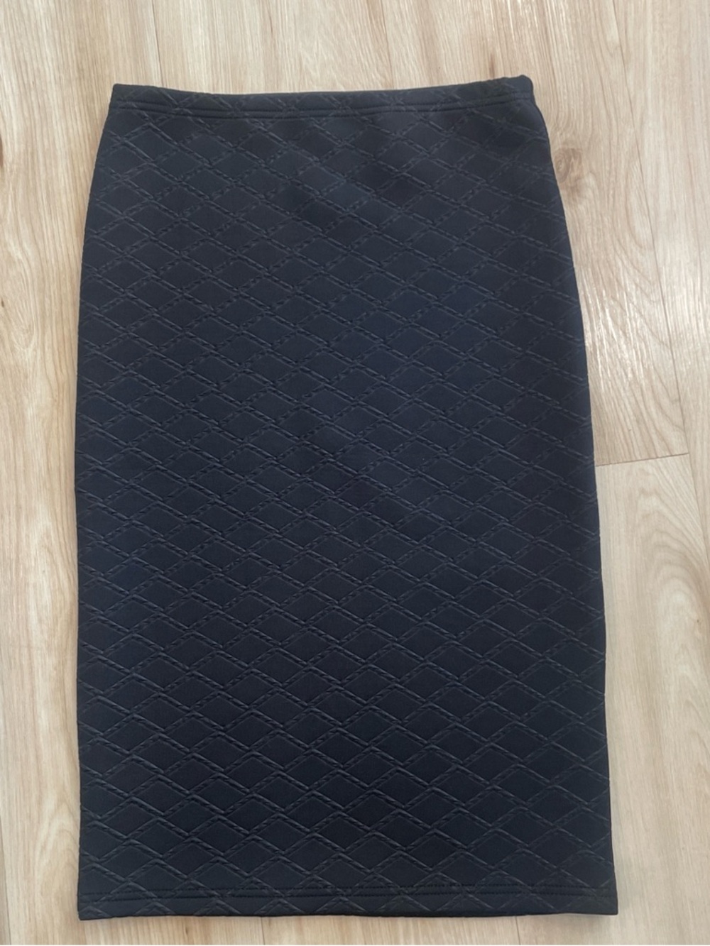 Topshop Black Quilted Pencil Skirt